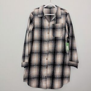 NWT Green Goddess Heavy Flannel Cardigan, Oversized Shirt Or Dress 3X